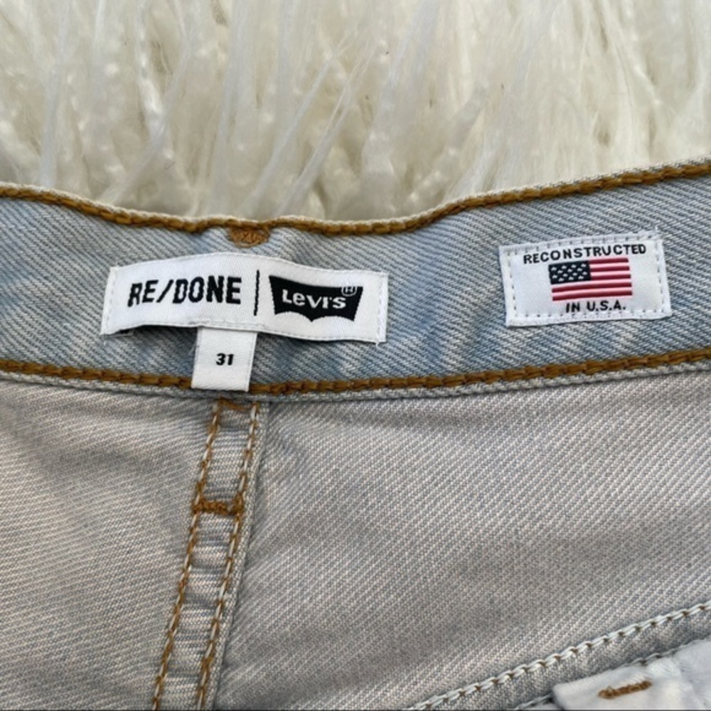 Re/done Levi’s cut off denim jean shirts light wash cotton size 31 - Picture 2 of 11